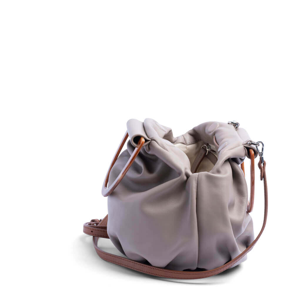 Bolsa Asa Caramelo Lino | Malababa